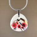Wildflower Porcelain Pendant with Gold Accent