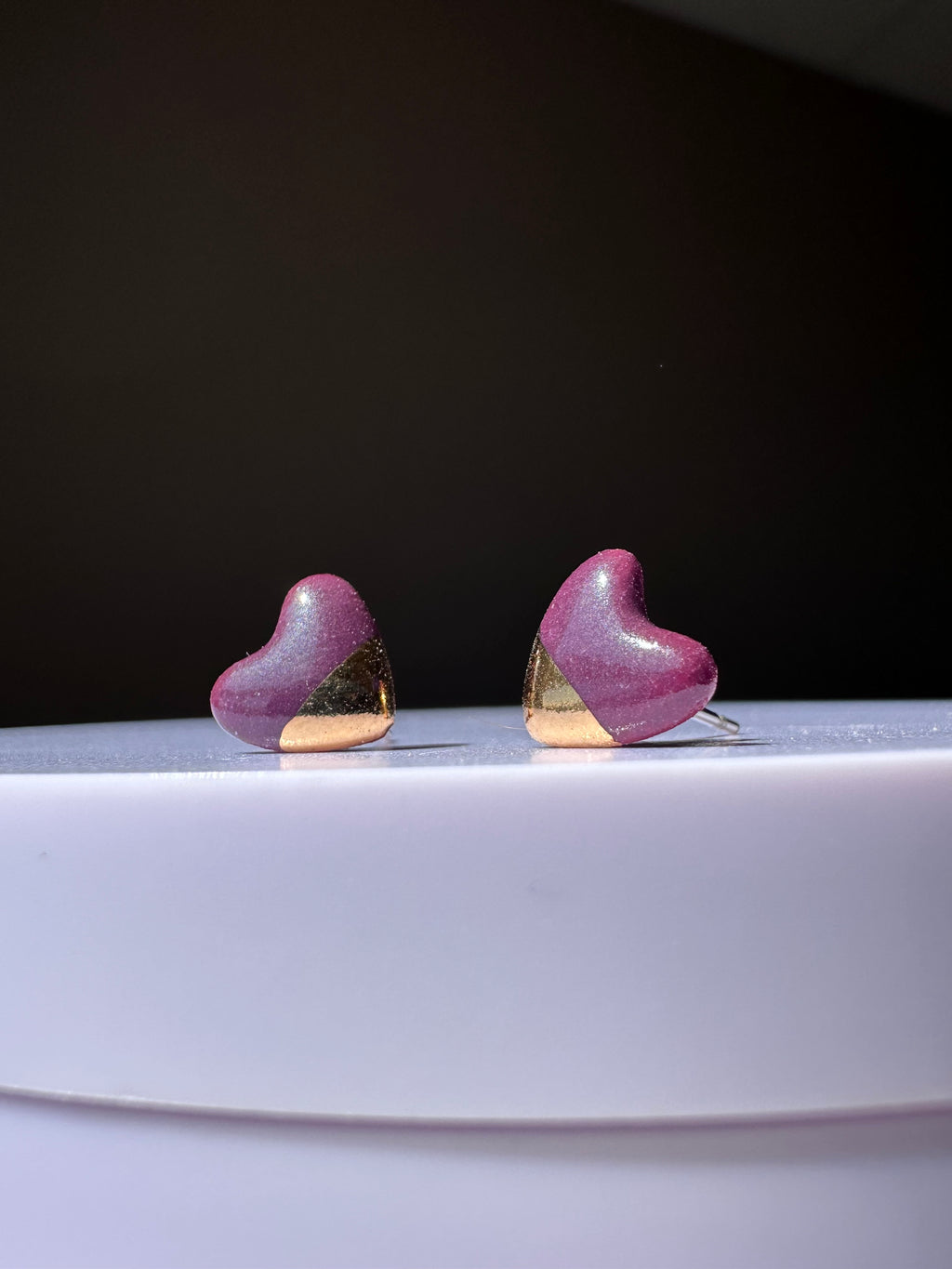 Tiny Heart Porcelain Stud Earrings