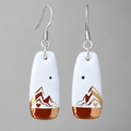 Mountain Drop Porcelain Earrings with Gold Accent