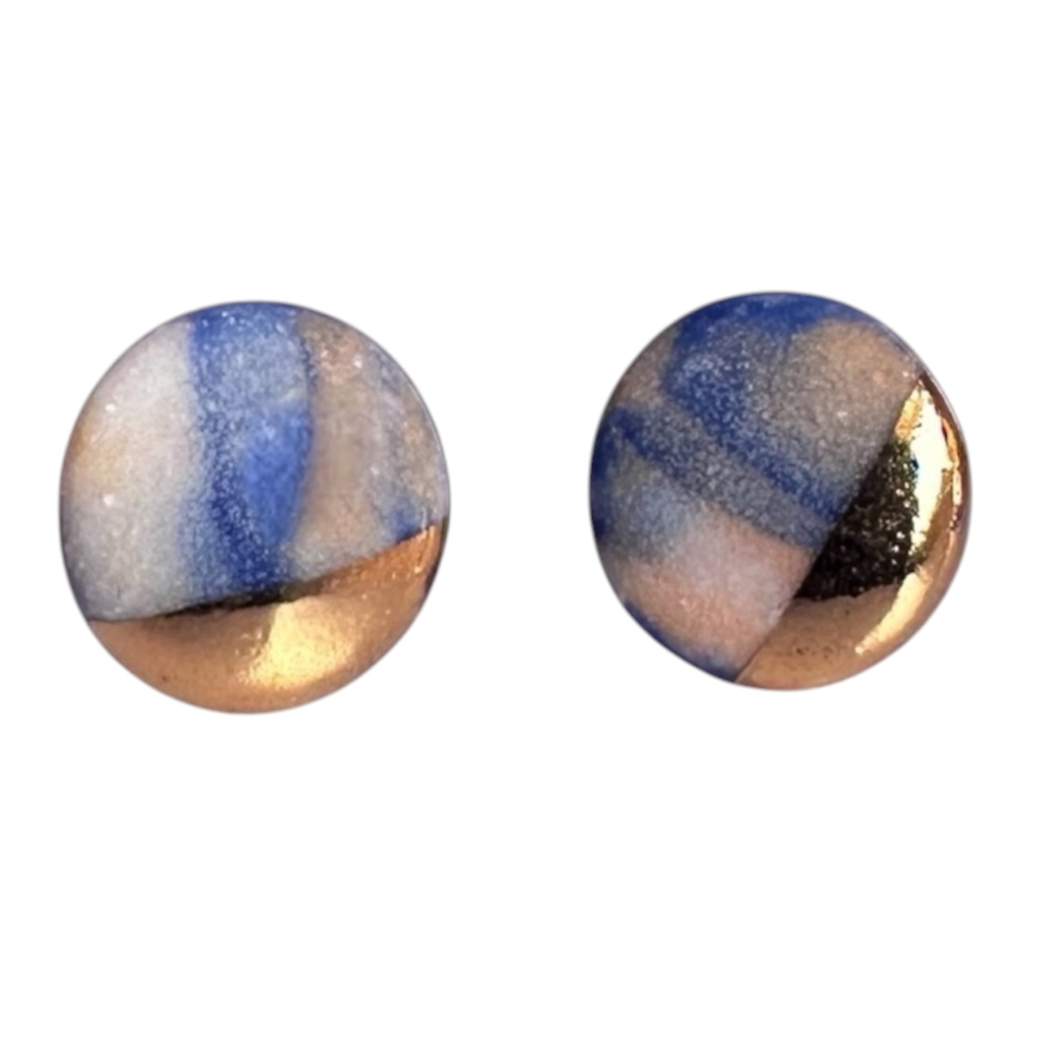 Minimal Half Moon Porcelain Stud Earrings